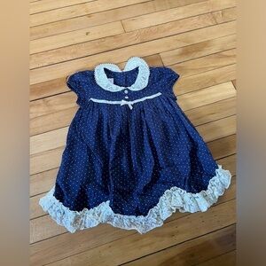Ashley Ann navy blue polka dot toddler dress